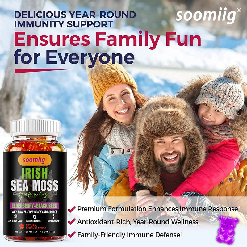 Sea Moss Gummies – Irish Sea Moss, Elderberry & Black Seed