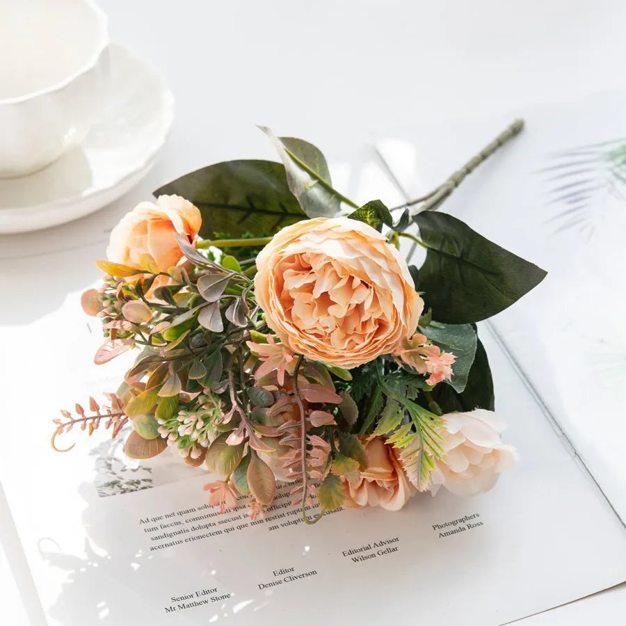 Silk Peony Hydrangea Artificial Flowers for Wedding & Home Decor