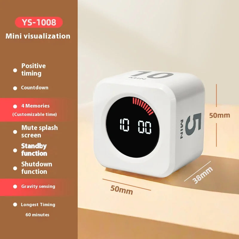 Visual Timer Learning Gravity Sensing Cube Flip Learning Fitness Time Management Mini Timer Peaceful Pleasures Health and Wellness YS-1008