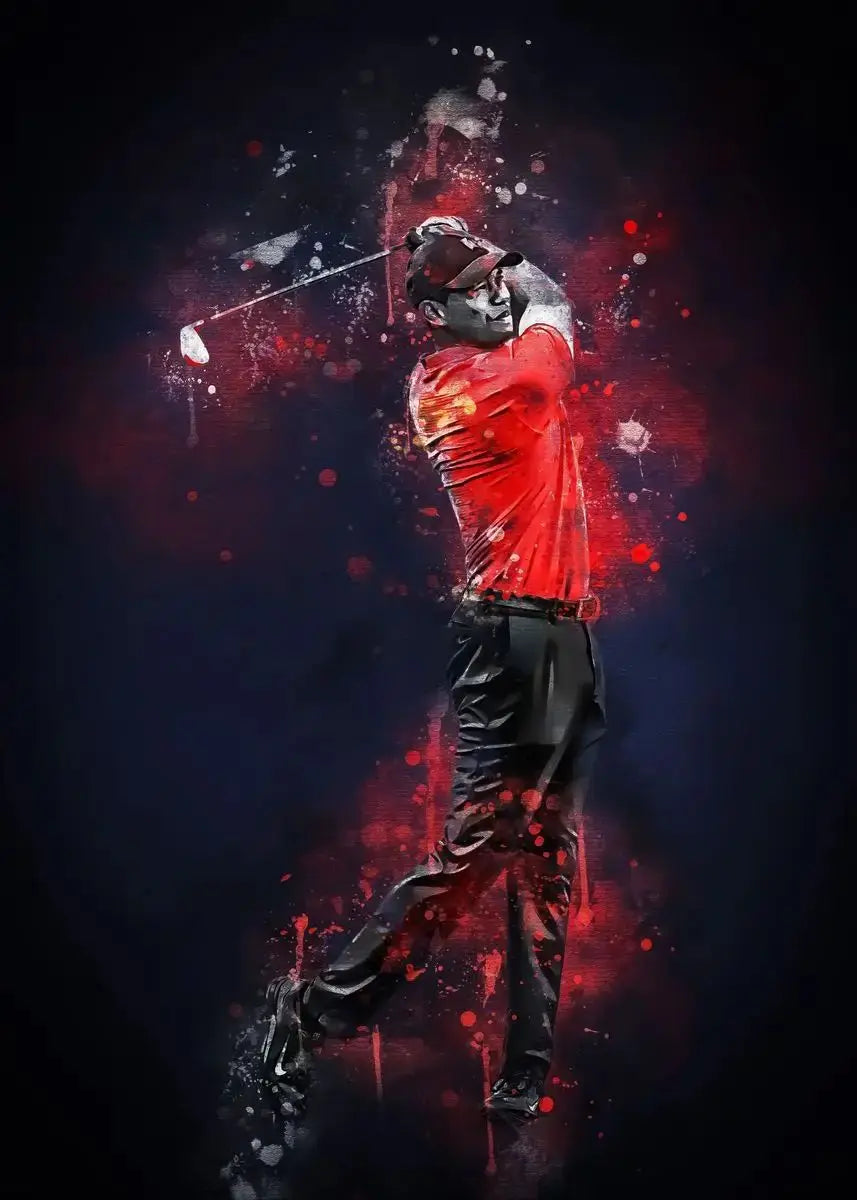Tiger Woods Golf Portrait Canvas Wall Art | Fan Gift Poster