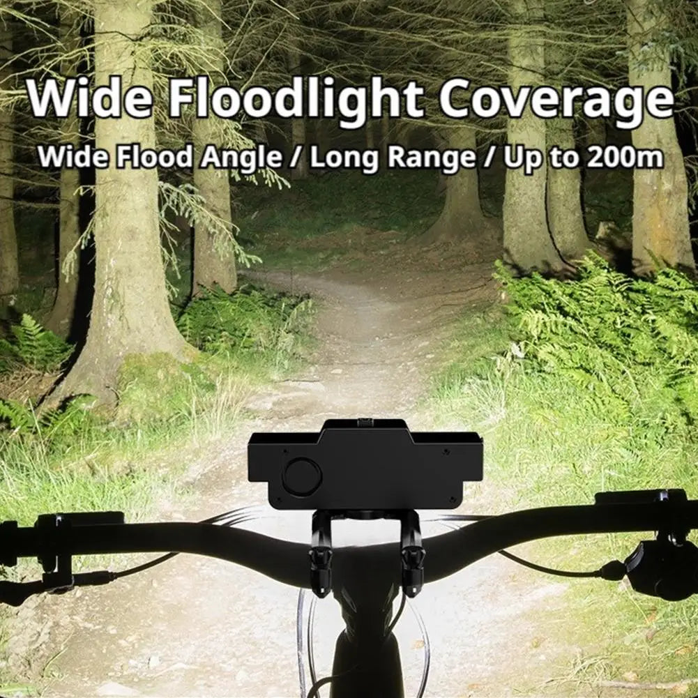 USB Rechargeable Bike Light with Horn & Digital Display
