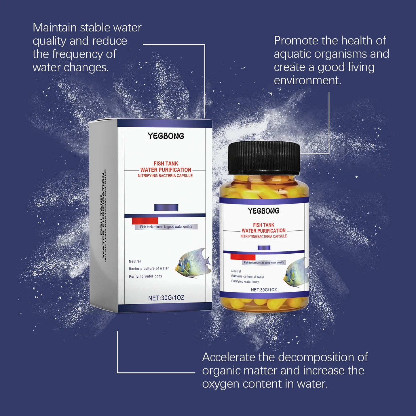 Fish Tank Water Purification Capsules 30g | Aquarium Clarifier