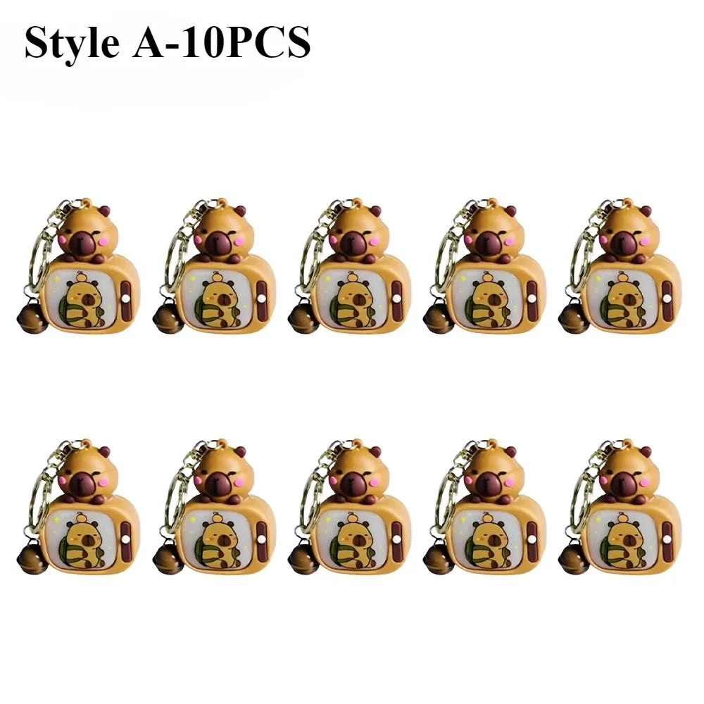Light-Up Capybara Keychain | Silicone Glow Bag Charm Gift