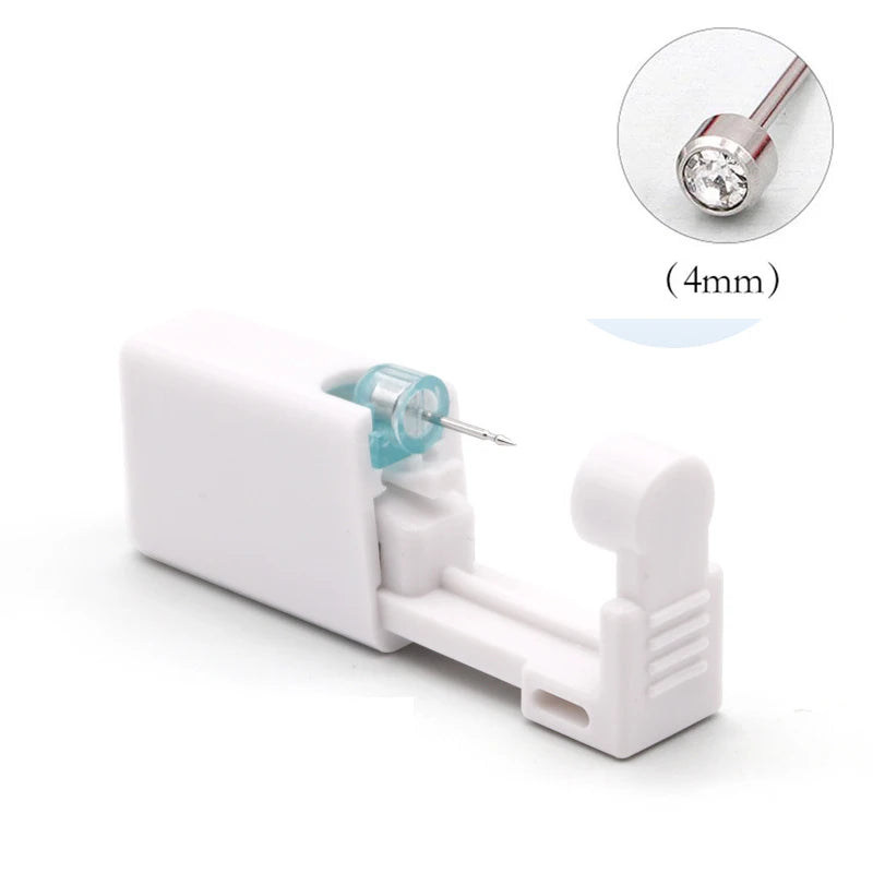 Disposable Ear Piercing Gun Kit with 4mm Zirconia Stud – Safe Self Ear Piercing Tool Peaceful Pleasures Health and Wellness white-4mm