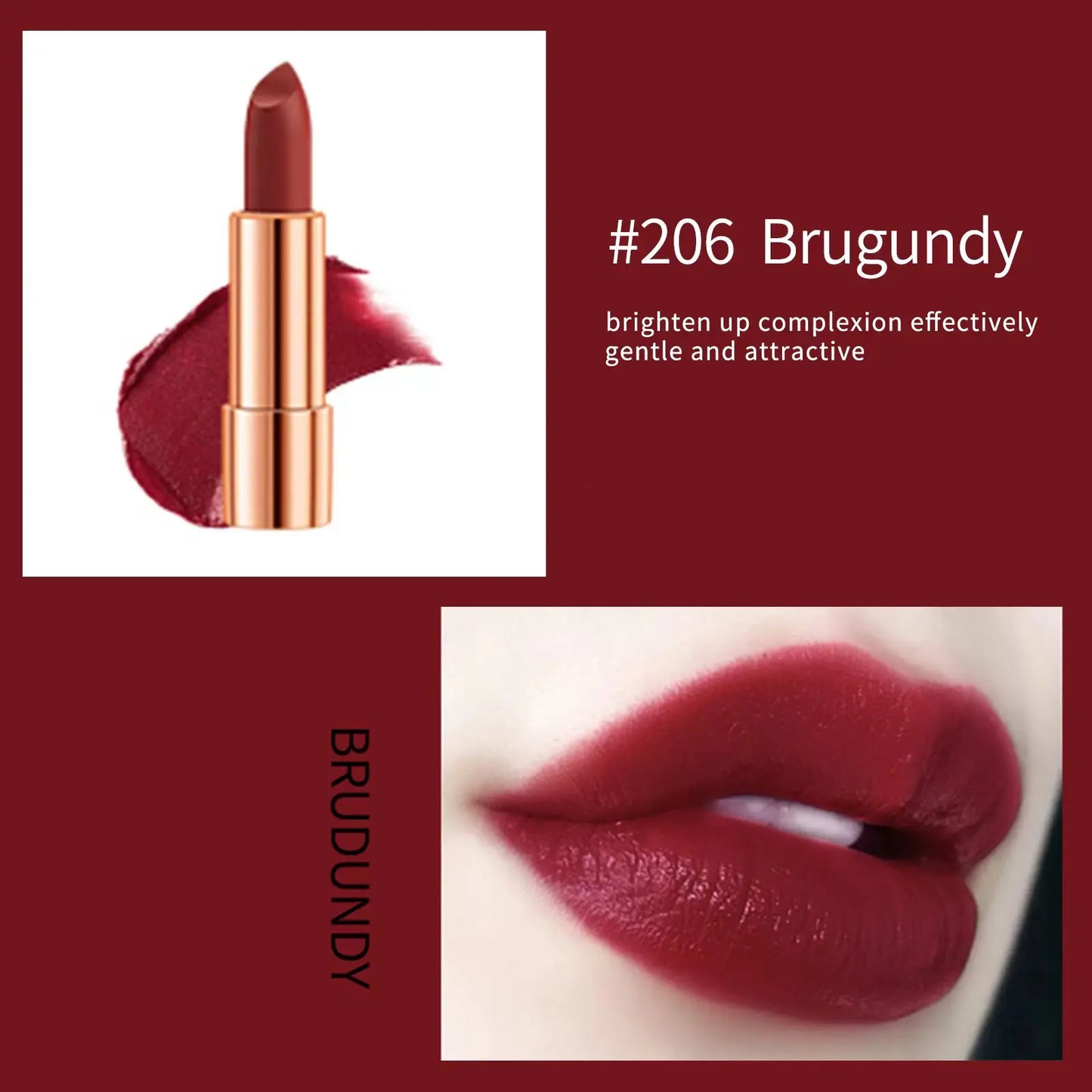 Matte Lipstick Set with Chain Bag for Long Lasting Color