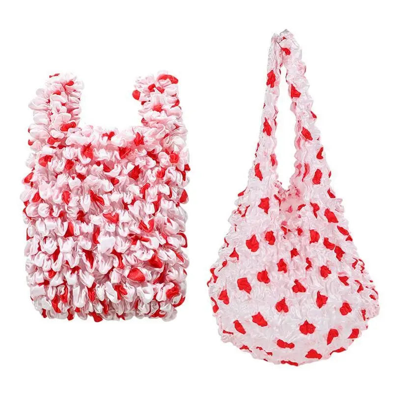 Pleated Foldable Shopping Bag – Large Capacity Stretch Handbag