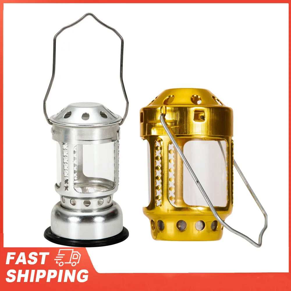 Outdoor Camping Angling Candle Lamp Lantern Mini Bright Aluminium