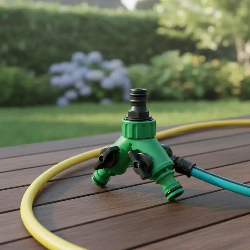 2-Way Garden Hose Splitter Y Connector with Switch Valve