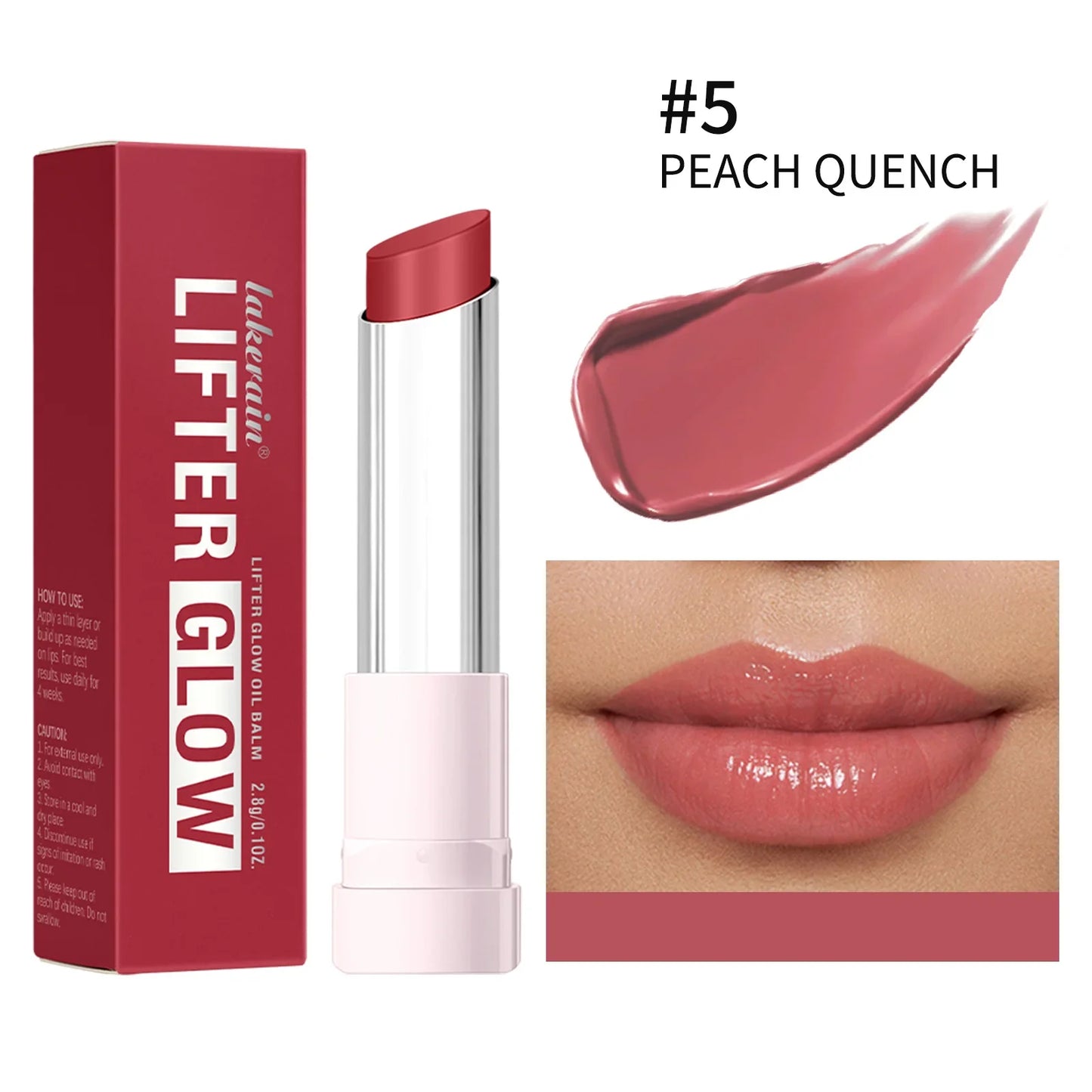 Lifter Glaze Oil Lip Balm – Hyaluronic Acid & 24HR Hydration Lip Balm Gloss Oasis Select 5PEACH QUENCH