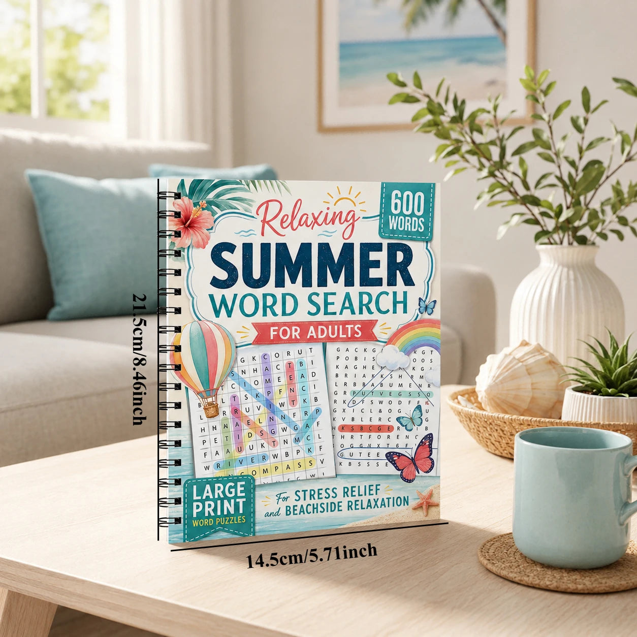 Summer Word Search Adults Large Print 600 Words Relaxing Puzzle Book