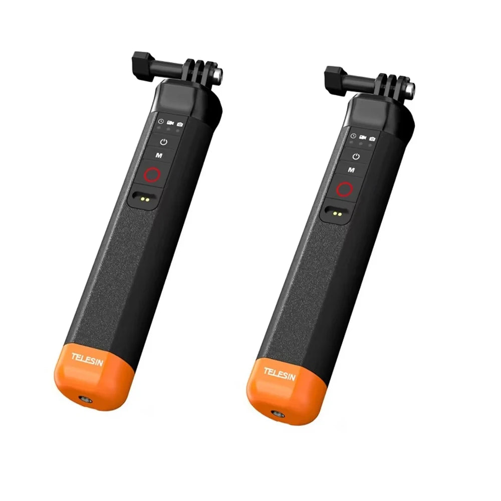 TELESIN Buoyancy Bar Selfie Stick Waterproof Selfie Stick for Gopro Hero 9 10 11 12 with Hand Strap Wireless Remote Control Peaceful Pleasures Health and Wellness 2 pcs with box