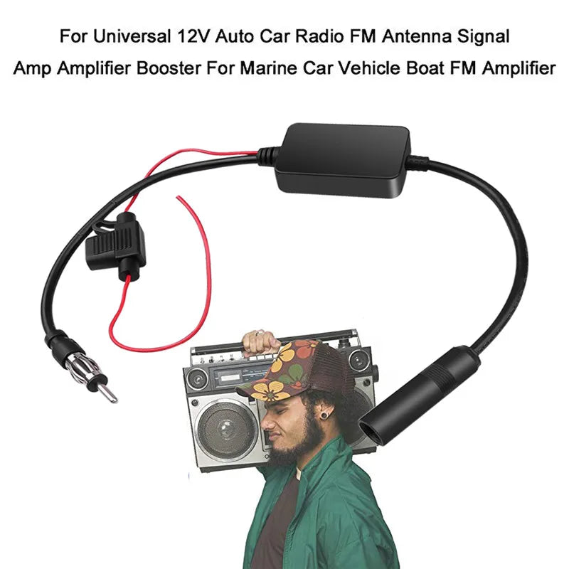 3-in-1 Car Radio Antenna Amplifier – FM AM DAB Signal Booster