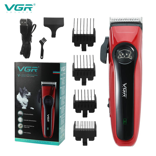 VGR 202 High Quality Powerful Cut Machine Rechargeable Professional Electric Dog Hair Clipper Cordless Pet Hair Trimmer Peaceful Pleasures Health and Wellness 202 USB