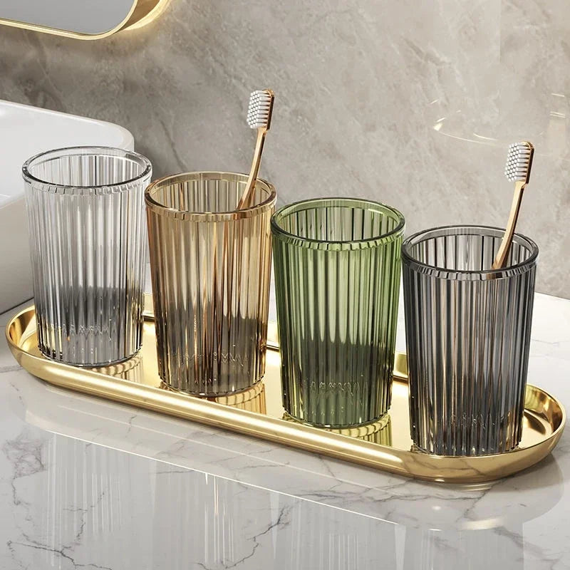 Acrylic Mouthwash Cup Toothbrush Bathroom Cup Light Luxury Style Bathroom Storage Accessories Toothbrush Holder Peaceful Pleasures Health and Wellness