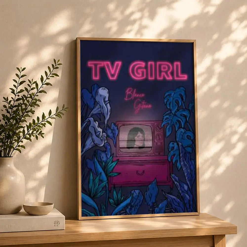 Band T-TV GirlS Poster HD Self Adhesive Waterproof Wall Art Ideal for Home Office Dorm Bedroom Great Gift Peaceful Pleasures Health and Wellness White7 40X50cmNoframe