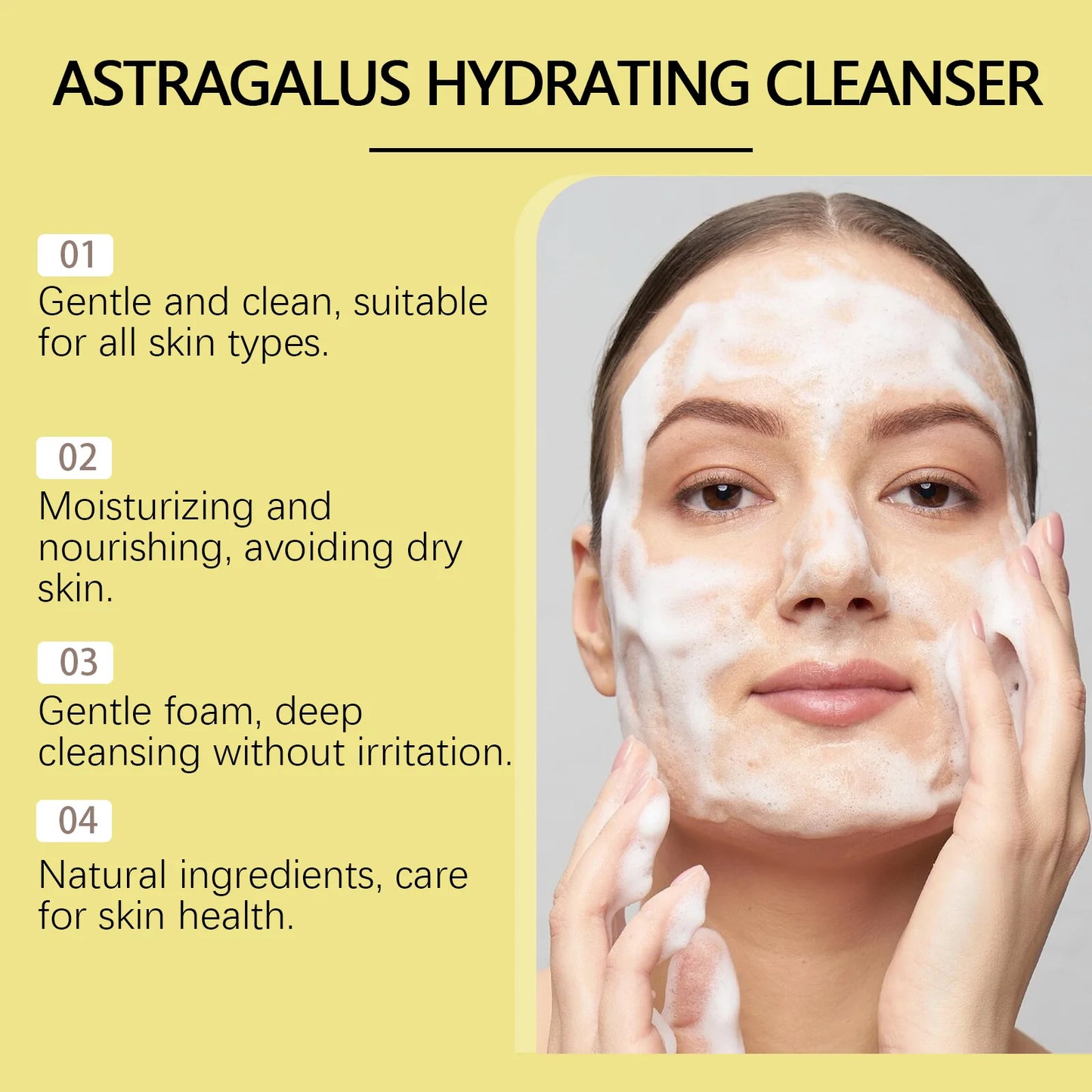 Astragalus Root Facial Cleanser – Hydrating Deep Pore Wash