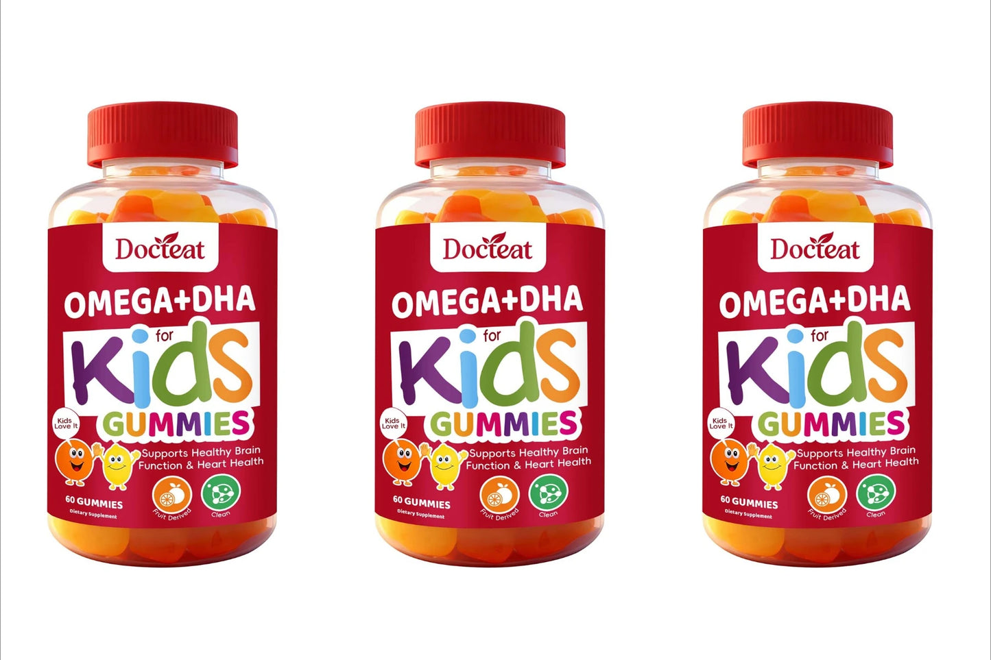 Omega+DHA Kids Gummies | Algae DHA, Chia Oil & Vitamin C | 60ct