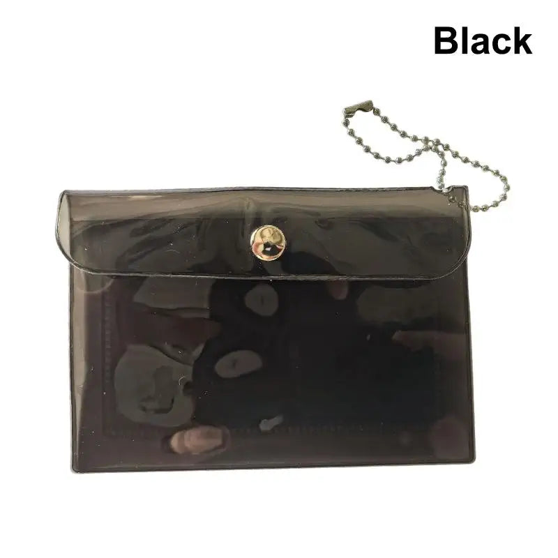 Clear PVC Star Glitter Card Holder Mini Coin Purse Keyring
