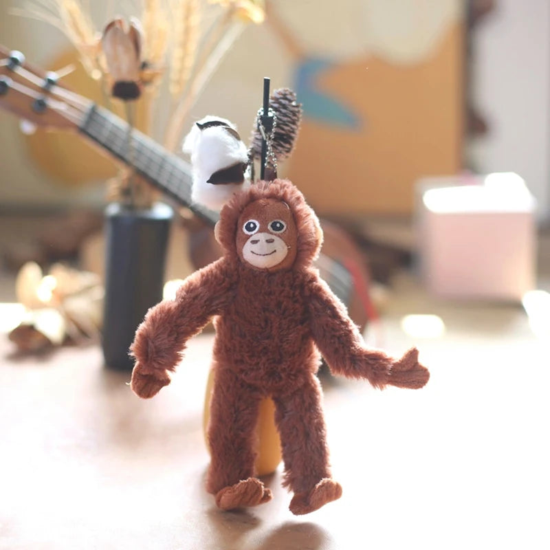 Gorilla Plush Keychain | Stuffed Monkey Doll Backpack Pendant Gift