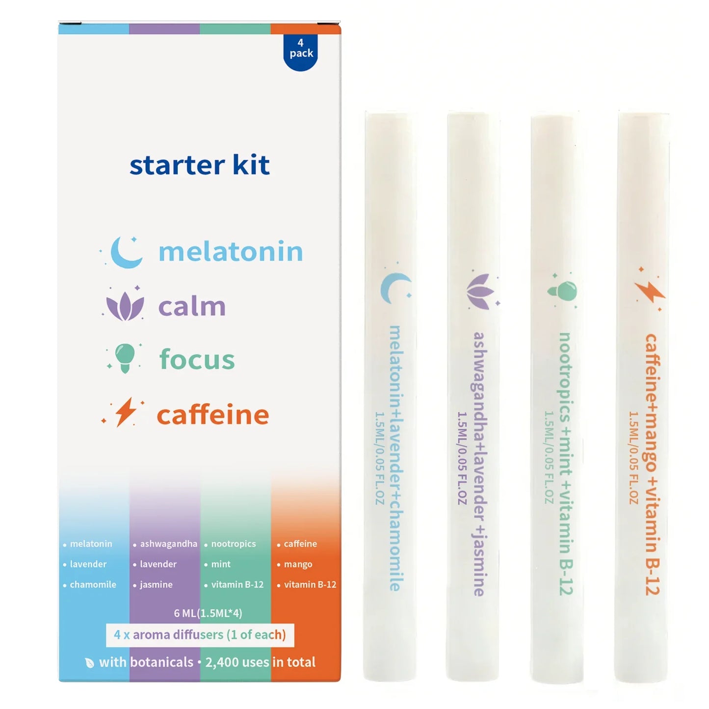 Herbal Nasal Care Stick Set – Natural Essential Oil, 4-Pack