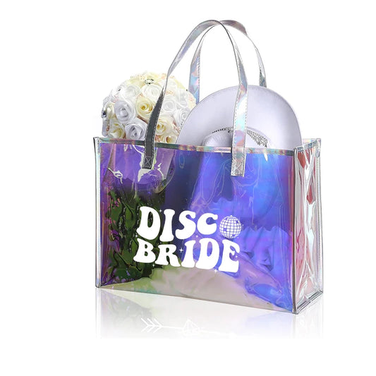 Disco Bride Tote Bag | Bachelorette Bridal Shower Beach Wedding Bridal Party Tote Bag Peaceful Pleasures Health and Wellness