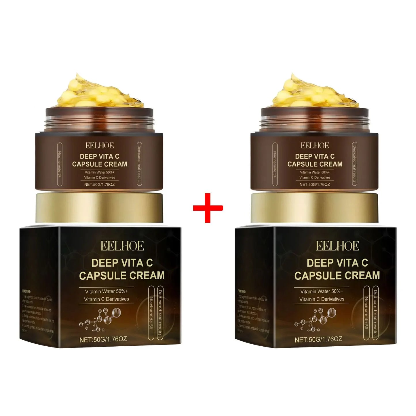 Vitamin C Face Cream – Brighten, Firm & Correct Dark Spots Peaceful Pleasures Health and Wellness 2 x 50g boxed