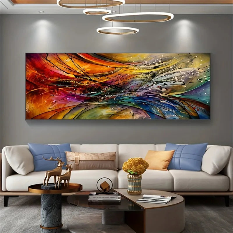 1pc Large Vibrant Abstract Canvas Wall Art Colorful Van Gogh Style Painting Modern Art Deco Design Unframed Art, Canvas Wall Art Peaceful Pleasures Health and Wellness