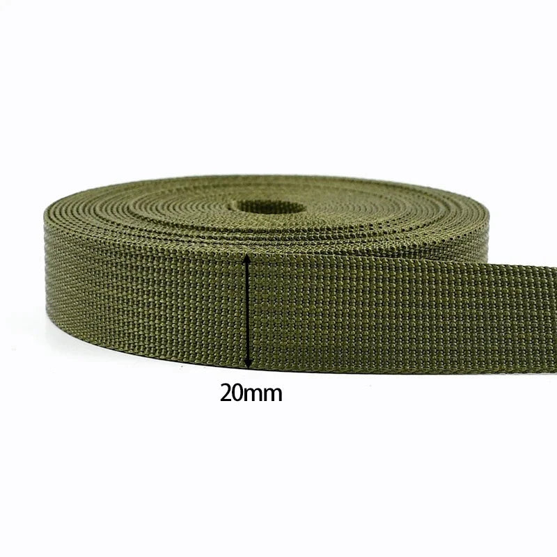 20/25/32/38/50mm ArmyGreen Nylon Webbing for Bag Strap 5Meters Dog Collar Ribbon Tapes Luggage Belt Bias Binding Sewing Trims Peaceful Pleasures Health and Wellness RD109-ArmyGreen-20mm