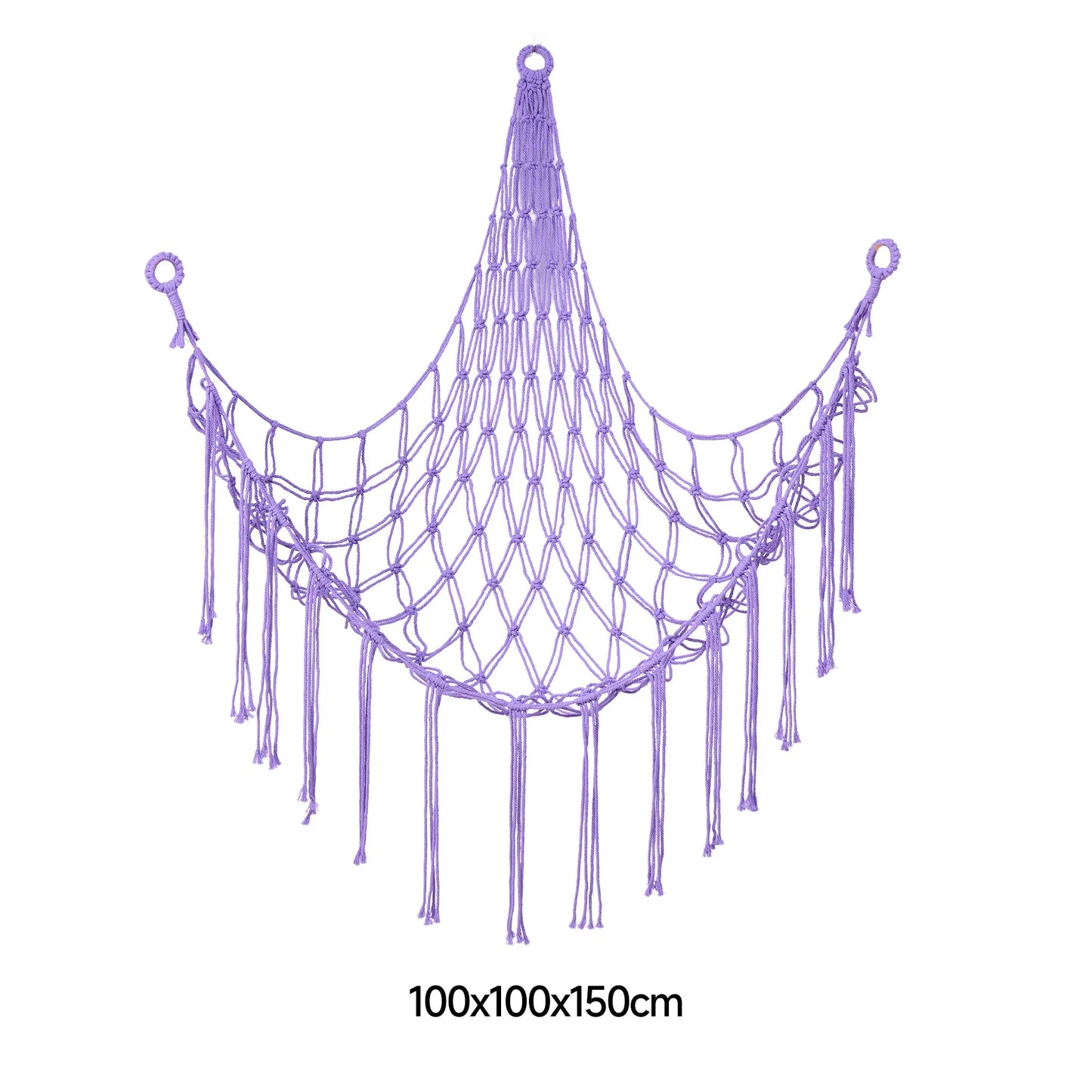 Triangle Wall Hanging Toy Net Pouch Children Room Storage Organizer Knitted Plush Toy Hammock Net Peaceful Pleasures Health and Wellness Purple A