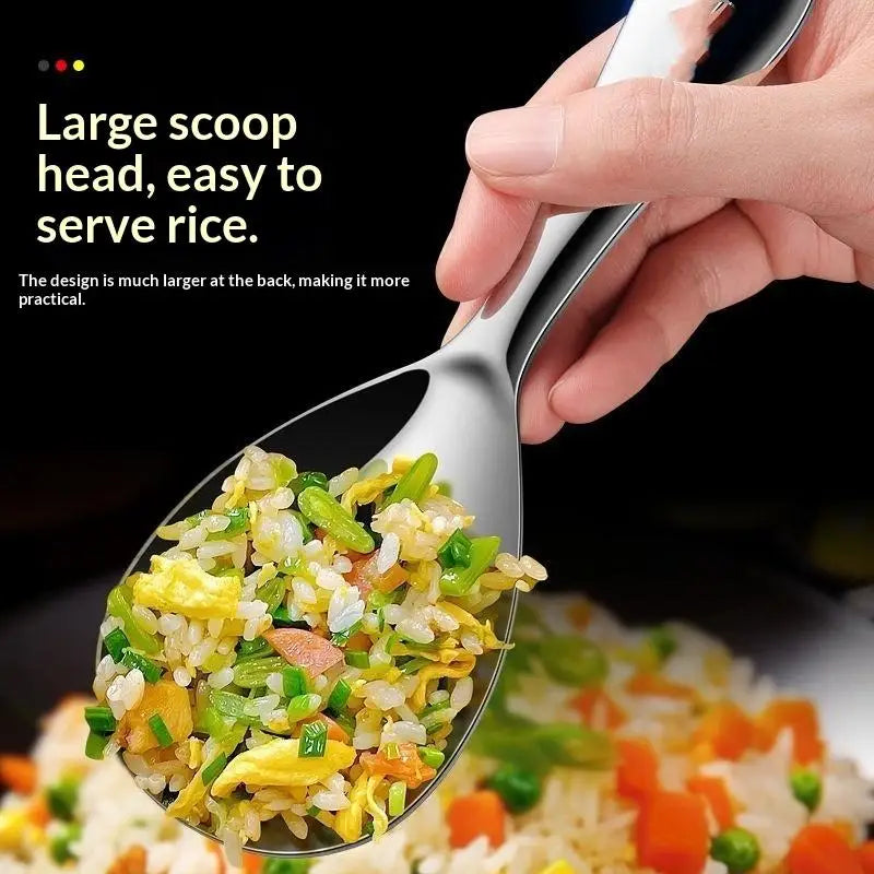 Japanese Stainless Steel Long Handle Rice Spatula & Serving Scoop