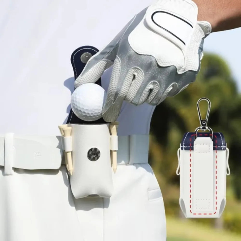 Portable Mini Golf Ball Protection Bag Outdoor Sports Dopamine Color Series with Keychain Can Hanging Small Waist Golf Bags Peaceful Pleasures Health and Wellness