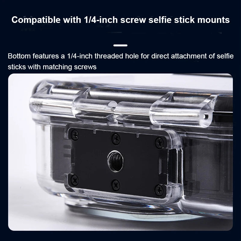 60M Camera Protective Shell Waterproof PC Sports Camera Cover Transparent Tempered Glass For DJI Osmo Action 6 Peaceful Pleasures Health and Wellness