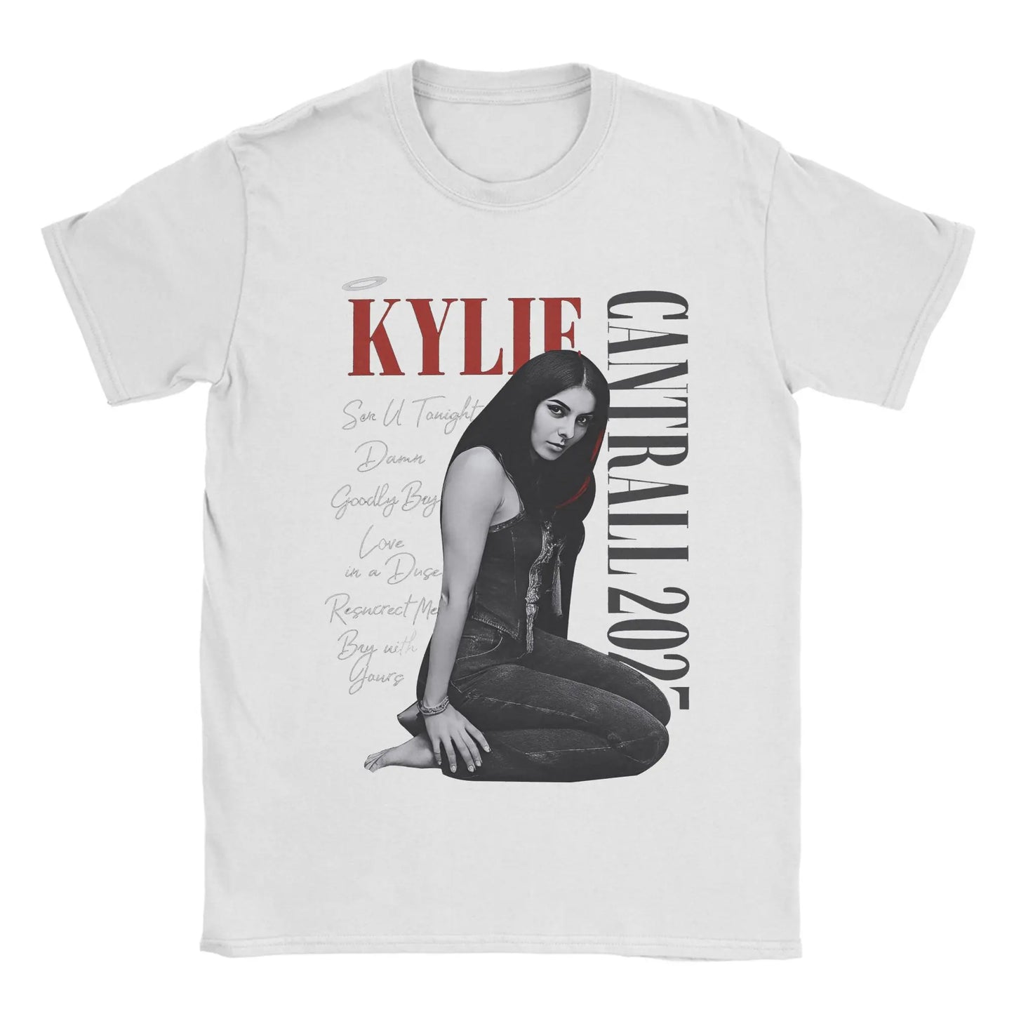 Men Kylie Cantrall T Shirts Collide Tour 2025 100% Cotton Clothing Hipster Short Sleeve Round Collar Tees Classic T-Shirt Peaceful Pleasures Health and Wellness WHITE XXXL