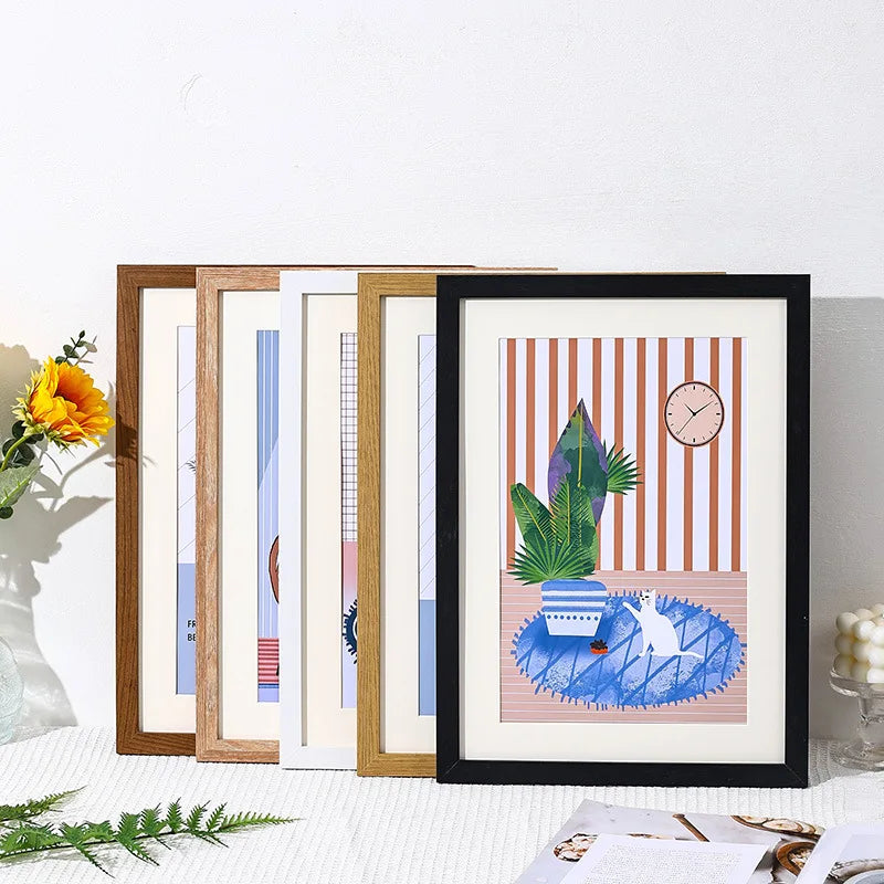 A4 30x40cm Modern Wooden / Black Photo Frames For Wall Print Canvas Painting Poster for Pictures Photo Decor Commemorative Gift Peaceful Pleasures Health and Wellness