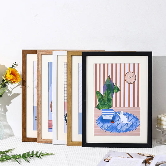 A4 30x40cm Modern Wooden / Black Photo Frames For Wall Print Canvas Painting Poster for Pictures Photo Decor Commemorative Gift Peaceful Pleasures Health and Wellness