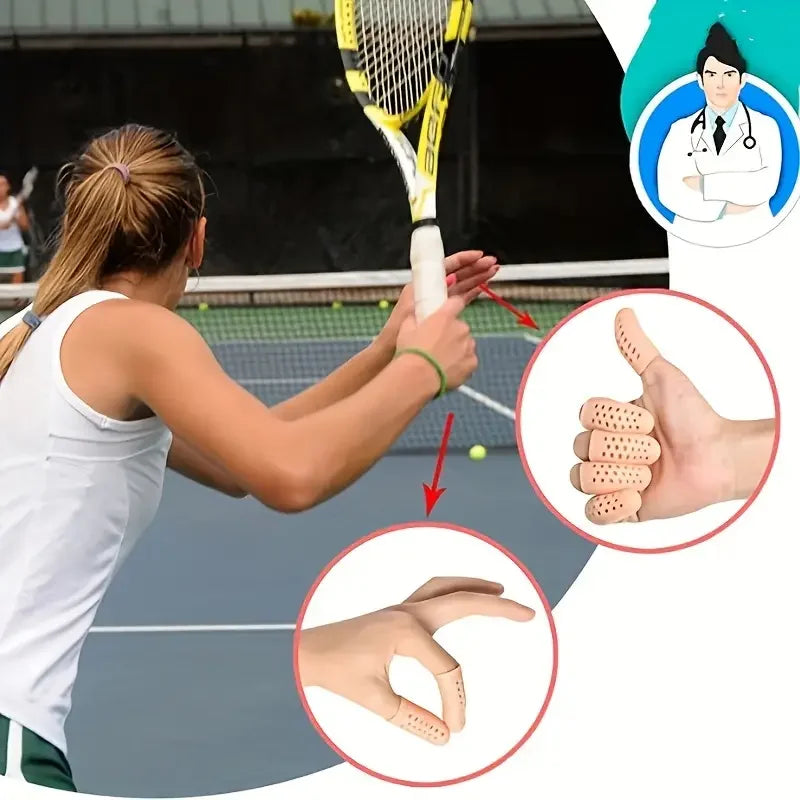 10pcs Finger Protector With Holes Anti Wear Protective Gear Silicone Toe Protection Cover,Breathable, Soft Finger Protector Peaceful Pleasures Health and Wellness