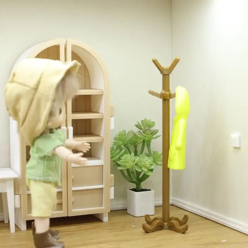 1/12 Scale Miniature Coat Stand | Doll House Clothing Rack