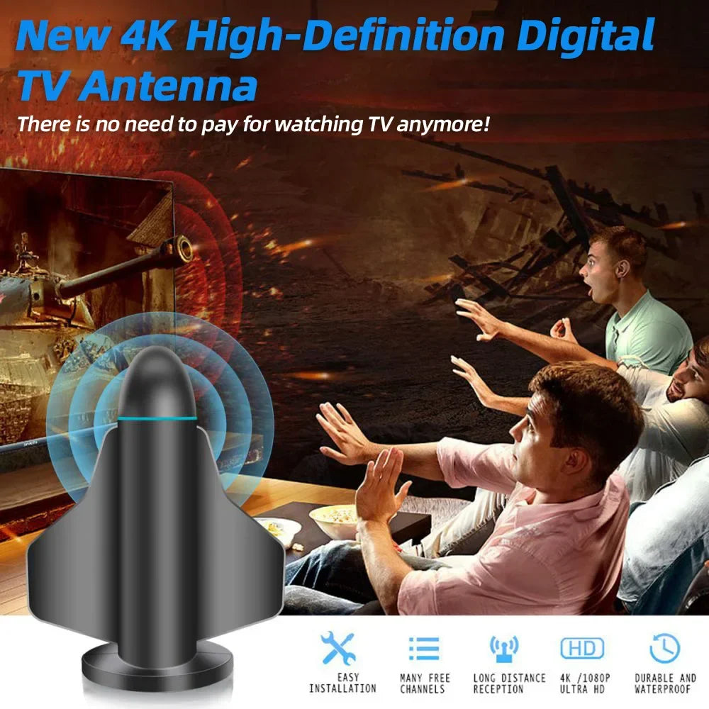 Indoor HD Digital TV Antenna – 80 Mile Range, 1080p Free TV