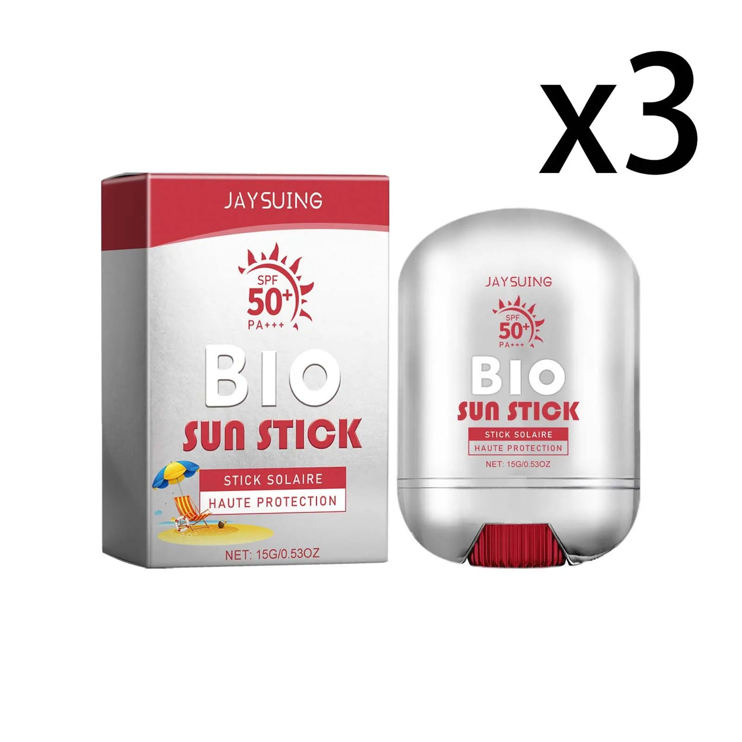 UV Sunscreen Stick SPF 50+ for Skin Protection and Brightening Peaceful Pleasures Health and Wellness 3x15g 15g