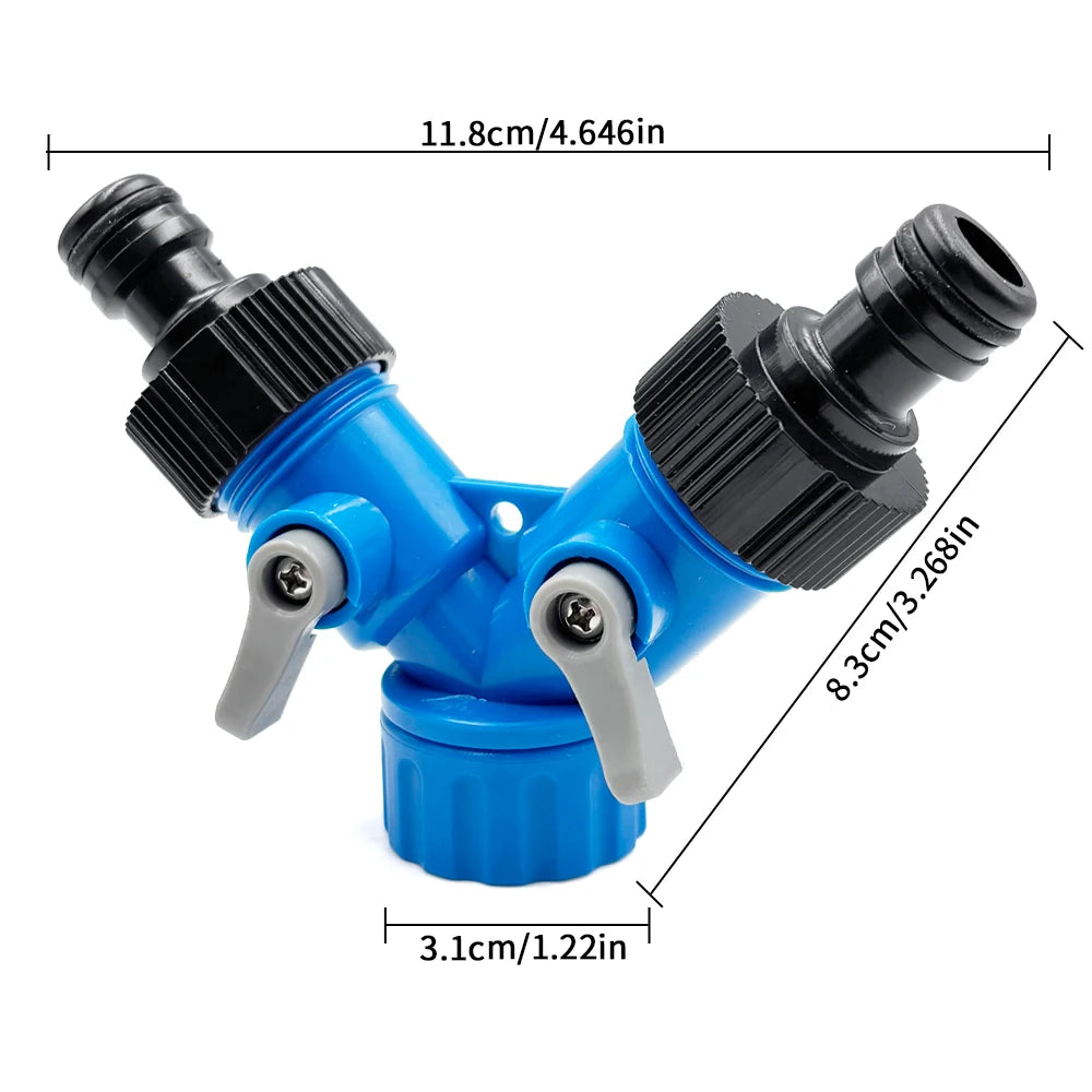 3/4'' Female Thread Shunt Valve Y-Shaped Quick Connector Garden Irrigation System Water Splitter Car Washing Water Controller Peaceful Pleasures Health and Wellness 3I4 inch