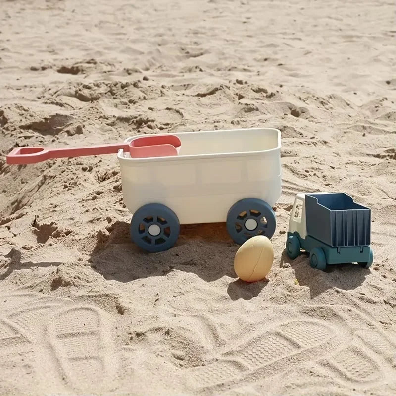 Beach Sand Toys Wagon Set – Dump Truck, Shovels & Rake for Kids