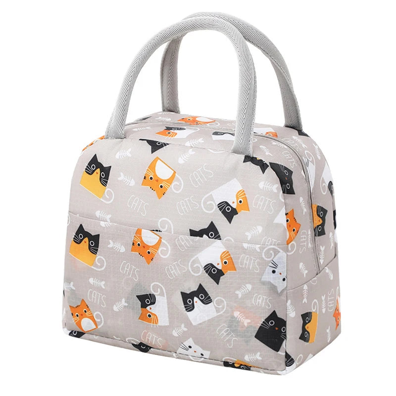 1PC Portable Lunch Bags Thermal Insulation Lunch Box Storage Bag Children's School Lunch Box Bag Picnic Storage Large Capacity Peaceful Pleasures Health and Wellness MULTI