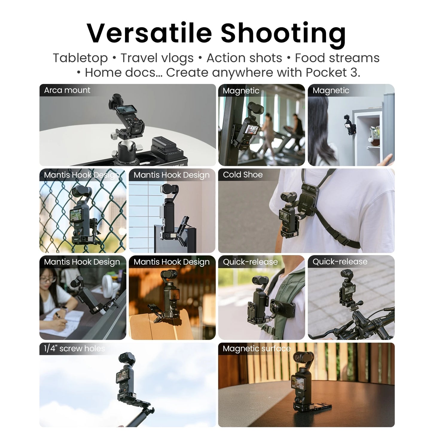 Multi-Functional Extension Bracket Versatile Magnetic Expansion Frame For DJI Pocket 3 Camera Expand Fill Light Accessories Peaceful Pleasures Health and Wellness