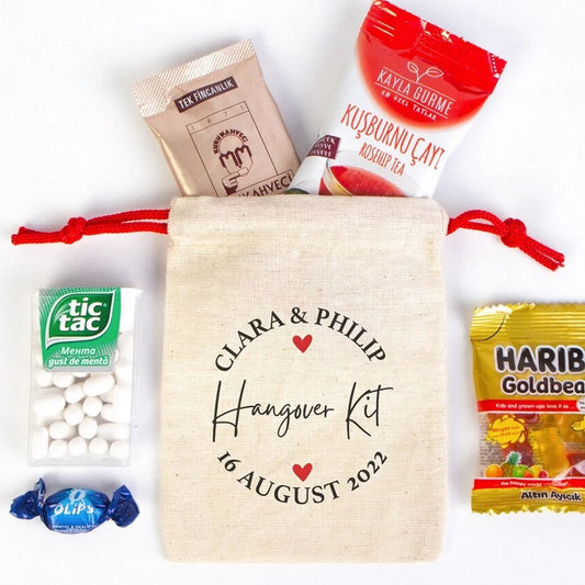 5-Pack Personalized Hangover Kit Bags | Bachelorette Wedding Party Party Favor Bags Peaceful Pleasures Health and Wellness