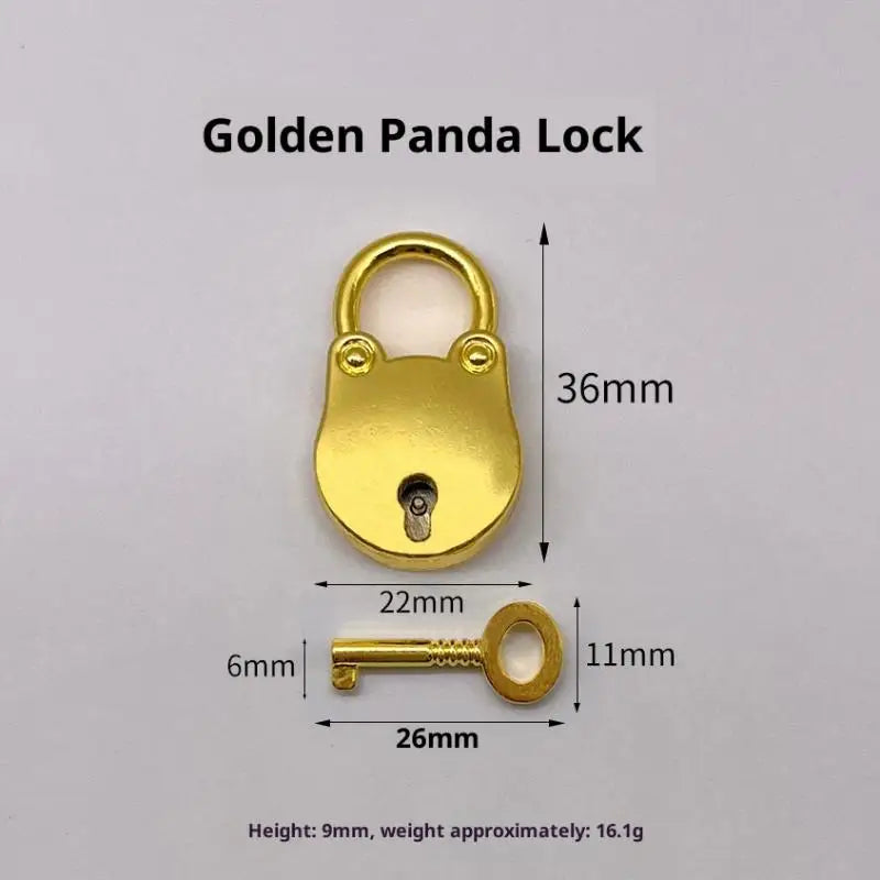 Cat Head Antique Mini Padlock with Key | Diary & Jewelry Lock