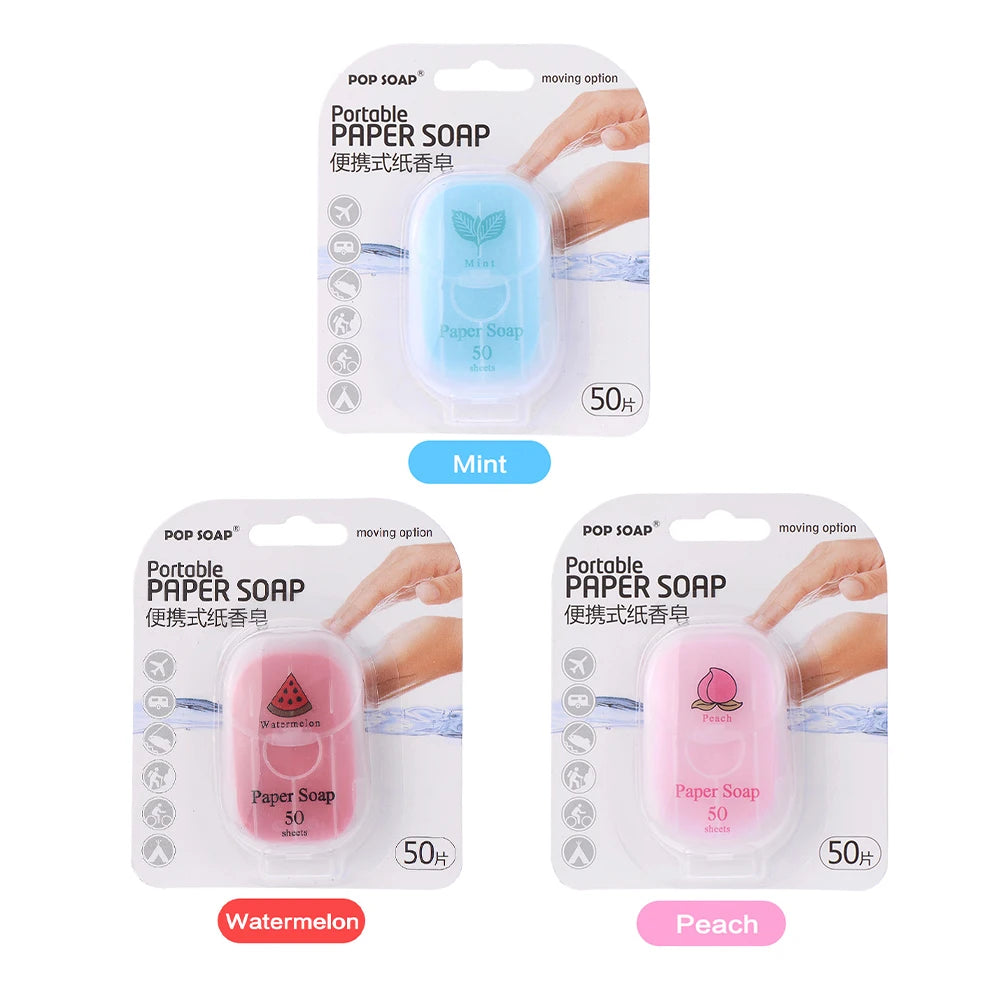 Ultimate Portable Paper Soap Sheets For Outdoor Travel， disposable hand washing travel soap Peaceful Pleasures Health and Wellness 3 Styles mix