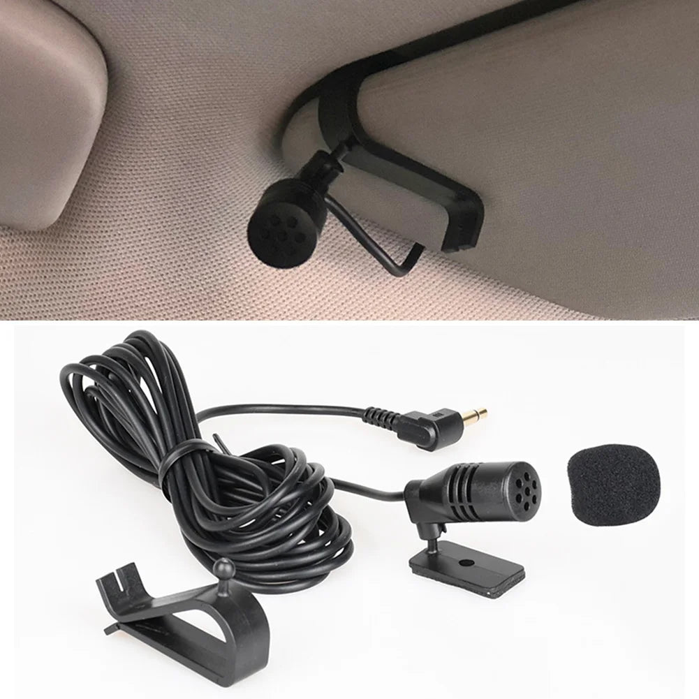 Car Audio Microphone 3.5mm Wired Clip Mic for DVD Radio – 3m