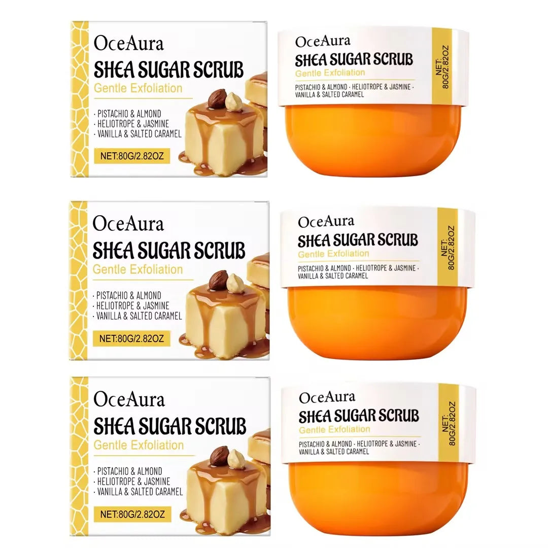 OceAura Caramel Shea Sugar Body Scrub – Deep Exfoliation 100g