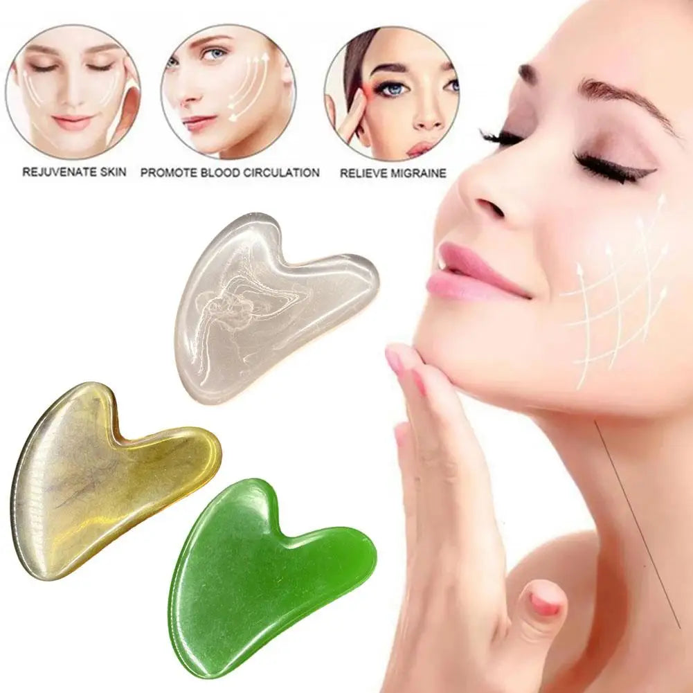 Natural Resin Gua Sha Facial Scraper Massager - Eye, Nose, and Face Care Tool - Skin Care Beauty SPA Gouache Tool Peaceful Pleasures Health and Wellness