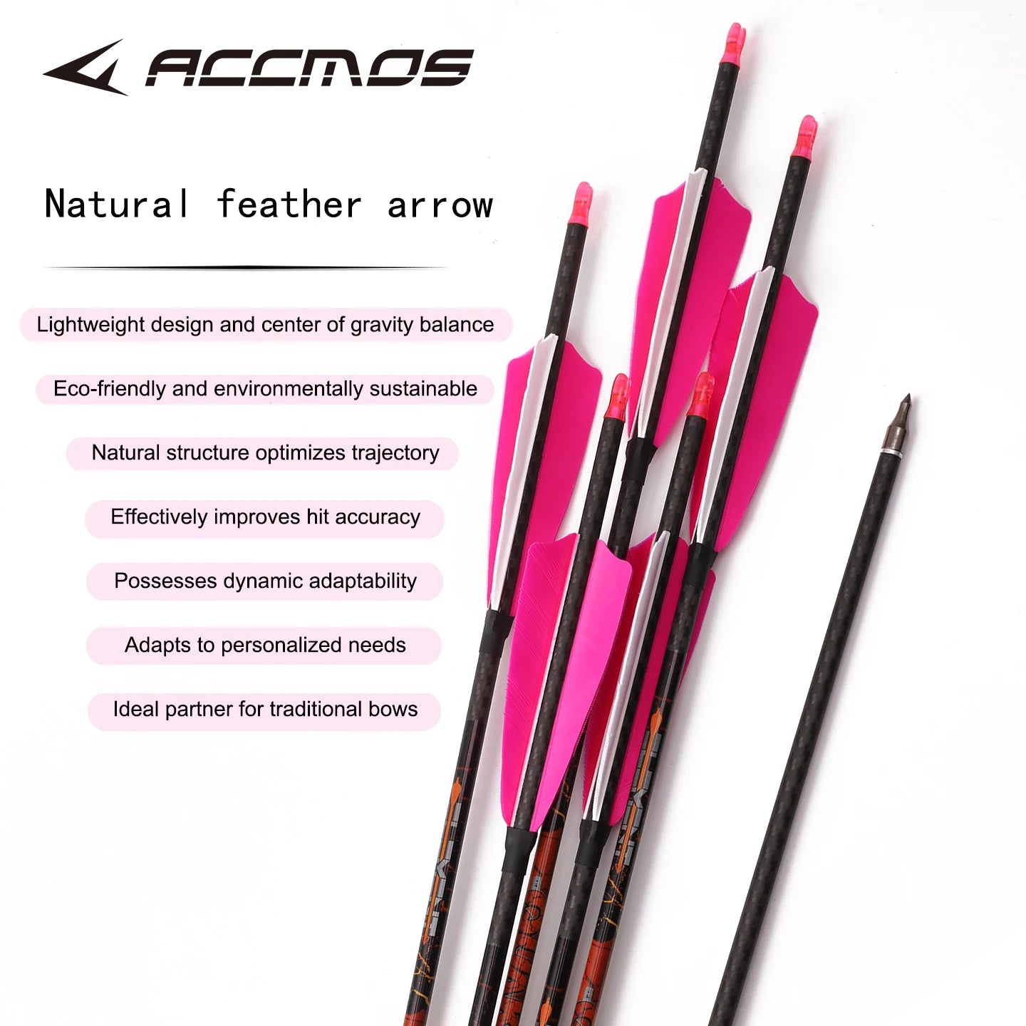 6 Pure Carbon Arrows ID6 Spine 300 350 400 500 Turkey Feather Arrow